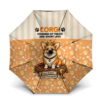 Corgi Powered By Treats And Short Legs Umbrella Royal Crown Low Rider Funny Dog Quote Paw