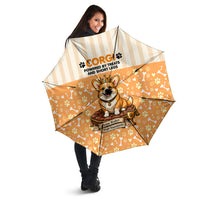 Corgi Powered By Treats And Short Legs Umbrella Royal Crown Low Rider Funny Dog Quote Paw