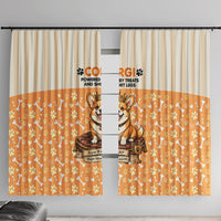 Corgi Powered By Treats And Short Legs Window Curtain Royal Crown Low Rider Funny Dog Quote Paw