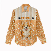 Corgi Powered By Treats And Short Legs Women Casual Shirt Royal Crown Low Rider Funny Dog Quote Paw