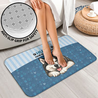 Husky Hair Is My Glitter Bathroom Set Funny Dog Quote Paw Print Pattern