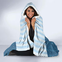 Husky Hair Is My Glitter Hooded Blanket Funny Dog Quote Paw Print Pattern
