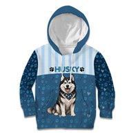 Husky Hair Is My Glitter Kid Hoodie Funny Dog Quote Paw Print Pattern