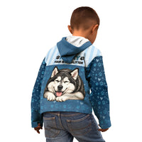 Husky Hair Is My Glitter Kid Hoodie Funny Dog Quote Paw Print Pattern