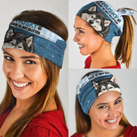 Husky Hair Is My Glitter Neck Gaiter Funny Dog Quote Paw Print Pattern