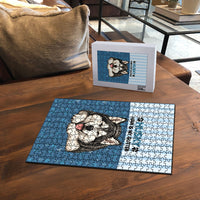 Husky Hair Is My Glitter Puzzle Funny Dog Quote Paw Print Pattern