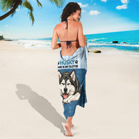 Husky Hair Is My Glitter Sarong Funny Dog Quote Paw Print Pattern