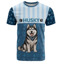 Husky Hair Is My Glitter T Shirt Funny Dog Quote Paw Print Pattern