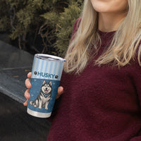 Husky Hair Is My Glitter Tumbler Cup Funny Dog Quote Paw Print Pattern