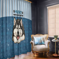 Husky Hair Is My Glitter Window Curtain Funny Dog Quote Paw Print Pattern