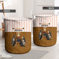 Chihuahua Five Pounds Of Strong Opinions Laundry Basket Funny Dog Quote Paw Print Pattern