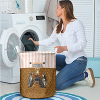 Chihuahua Five Pounds Of Strong Opinions Laundry Basket Funny Dog Quote Paw Print Pattern