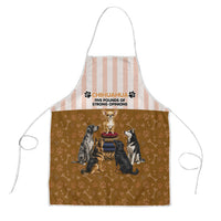 Chihuahua Five Pounds Of Strong Opinions Apron Funny Dog Quote Paw Print Pattern