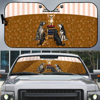 Chihuahua Five Pounds Of Strong Opinions Auto Sun Shade Funny Dog Quote Paw Print Pattern