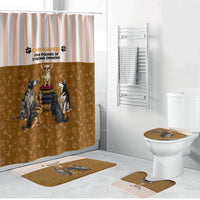 Chihuahua Five Pounds Of Strong Opinions Bathroom Set Funny Dog Quote Paw Print Pattern