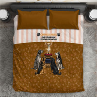 Chihuahua Five Pounds Of Strong Opinions Bedding Set Funny Dog Quote Paw Print Pattern