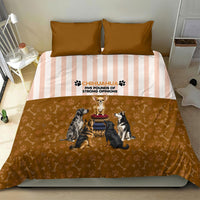 Chihuahua Five Pounds Of Strong Opinions Bedding Set Funny Dog Quote Paw Print Pattern