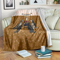 Chihuahua Five Pounds Of Strong Opinions Blanket Funny Dog Quote Paw Print Pattern