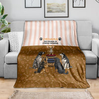 Chihuahua Five Pounds Of Strong Opinions Blanket Funny Dog Quote Paw Print Pattern