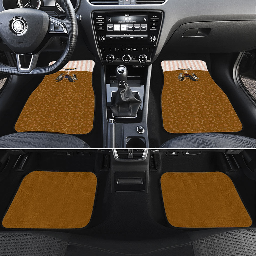 Chihuahua Five Pounds Of Strong Opinions Car Mats Funny Dog Quote Paw Print Pattern