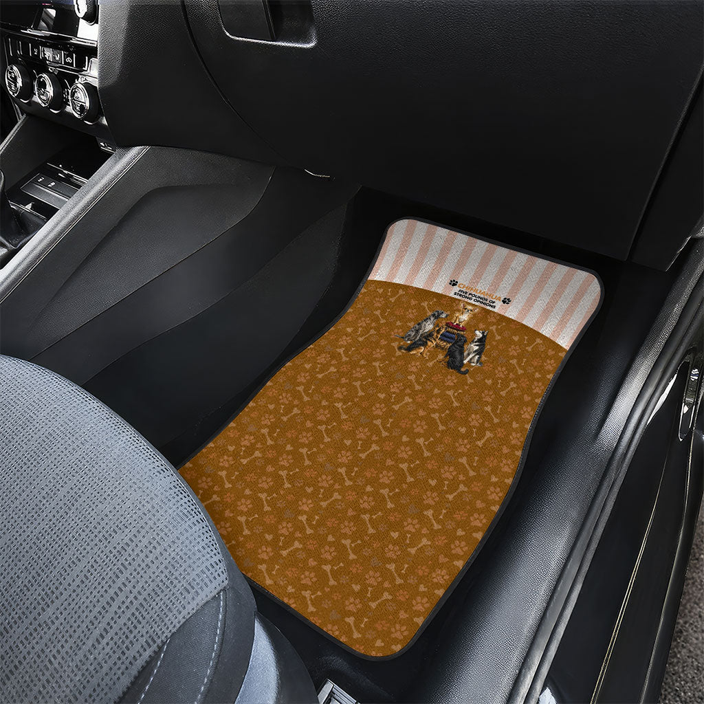 Chihuahua Five Pounds Of Strong Opinions Car Mats Funny Dog Quote Paw Print Pattern