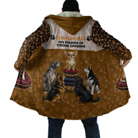 Chihuahua Five Pounds Of Strong Opinions Cloak Funny Dog Quote Paw Print Pattern