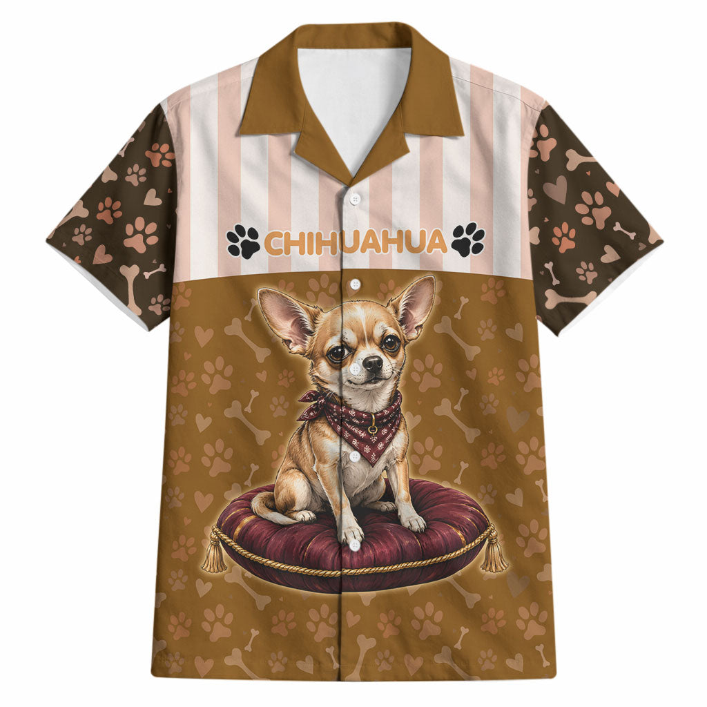 Chihuahua Five Pounds Of Strong Opinions Hawaiian Shirt Funny Dog Quote Paw Print Pattern