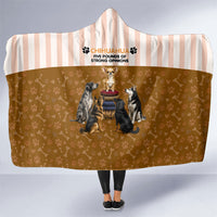 Chihuahua Five Pounds Of Strong Opinions Hooded Blanket Funny Dog Quote Paw Print Pattern