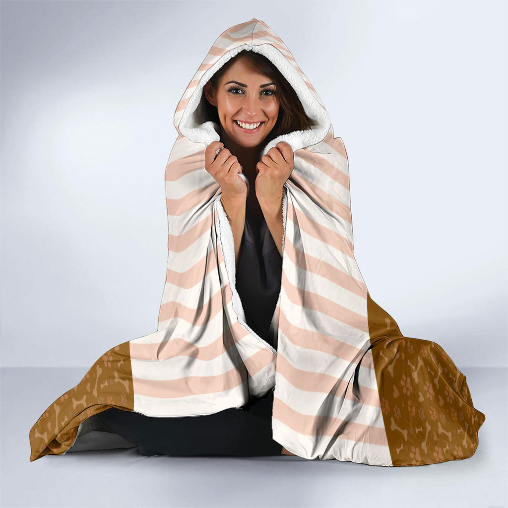 Chihuahua Five Pounds Of Strong Opinions Hooded Blanket Funny Dog Quote Paw Print Pattern