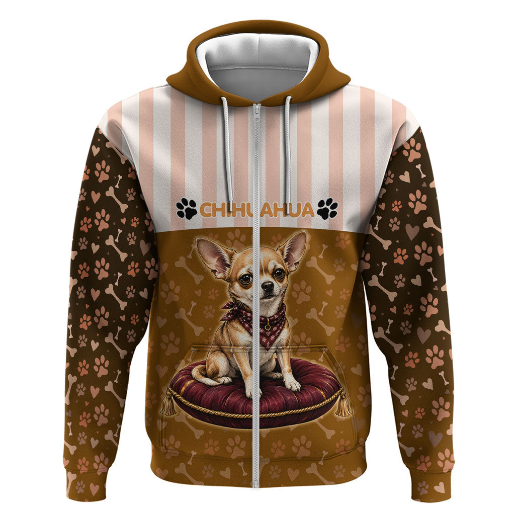 Chihuahua Five Pounds Of Strong Opinions Hoodie Funny Dog Quote Paw Print Pattern