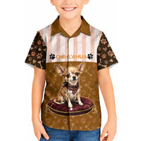 Chihuahua Five Pounds Of Strong Opinions Kid Hawaiian Shirt Funny Dog Quote Paw Print Pattern