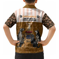 Chihuahua Five Pounds Of Strong Opinions Kid Hawaiian Shirt Funny Dog Quote Paw Print Pattern