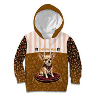 Chihuahua Five Pounds Of Strong Opinions Kid Hoodie Funny Dog Quote Paw Print Pattern