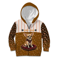 Chihuahua Five Pounds Of Strong Opinions Kid Hoodie Funny Dog Quote Paw Print Pattern