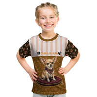 Chihuahua Five Pounds Of Strong Opinions Kid T Shirt Funny Dog Quote Paw Print Pattern