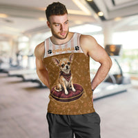 Chihuahua Five Pounds Of Strong Opinions Men Tank Top Funny Dog Quote Paw Print Pattern