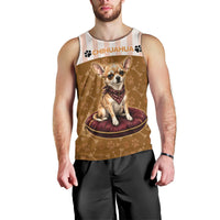 Chihuahua Five Pounds Of Strong Opinions Men Tank Top Funny Dog Quote Paw Print Pattern
