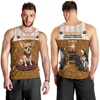 Chihuahua Five Pounds Of Strong Opinions Men Tank Top Funny Dog Quote Paw Print Pattern