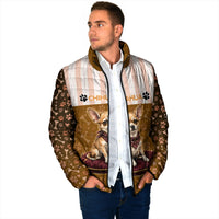 Chihuahua Five Pounds Of Strong Opinions Padded Jacket Funny Dog Quote Paw Print Pattern