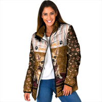 Chihuahua Five Pounds Of Strong Opinions Padded Jacket Funny Dog Quote Paw Print Pattern