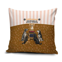 Chihuahua Five Pounds Of Strong Opinions Pillow Cover Funny Dog Quote Paw Print Pattern