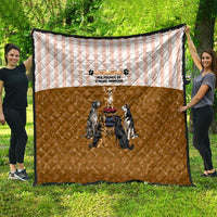 Chihuahua Five Pounds Of Strong Opinions Quilt Funny Dog Quote Paw Print Pattern