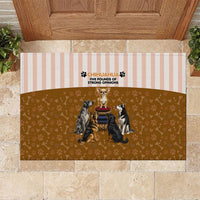 Chihuahua Five Pounds Of Strong Opinions Rubber Doormat Funny Dog Quote Paw Print Pattern