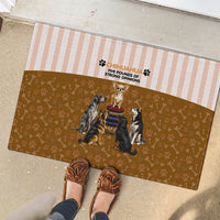 Chihuahua Five Pounds Of Strong Opinions Rubber Doormat Funny Dog Quote Paw Print Pattern