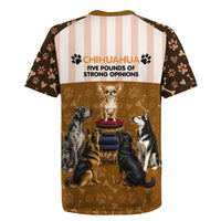 Chihuahua Five Pounds Of Strong Opinions Rugby Jersey Funny Dog Quote Paw Print Pattern