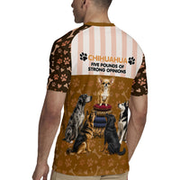 Chihuahua Five Pounds Of Strong Opinions Rugby Jersey Funny Dog Quote Paw Print Pattern
