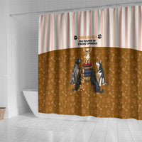 Chihuahua Five Pounds Of Strong Opinions Shower Curtain Funny Dog Quote Paw Print Pattern