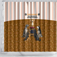 Chihuahua Five Pounds Of Strong Opinions Shower Curtain Funny Dog Quote Paw Print Pattern