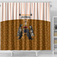 Chihuahua Five Pounds Of Strong Opinions Shower Curtain Funny Dog Quote Paw Print Pattern