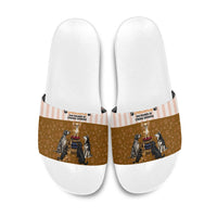 Chihuahua Five Pounds Of Strong Opinions Slide Sandals Funny Dog Quote Paw Print Pattern